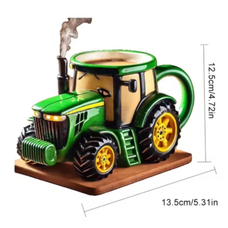 Handcrafted Tractor Coffee Mug 11 Ounces Semi-trailer Shaped Coffee Cup Creative Gift for Farm and Truck Lovers Driver
