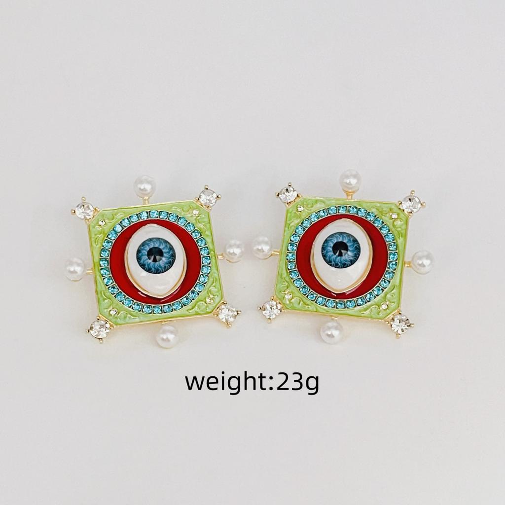 New Medieval Western Devil'S Eye Hot Sale Enamel Blue Eye Temperament Earrings Niche Earrings Women