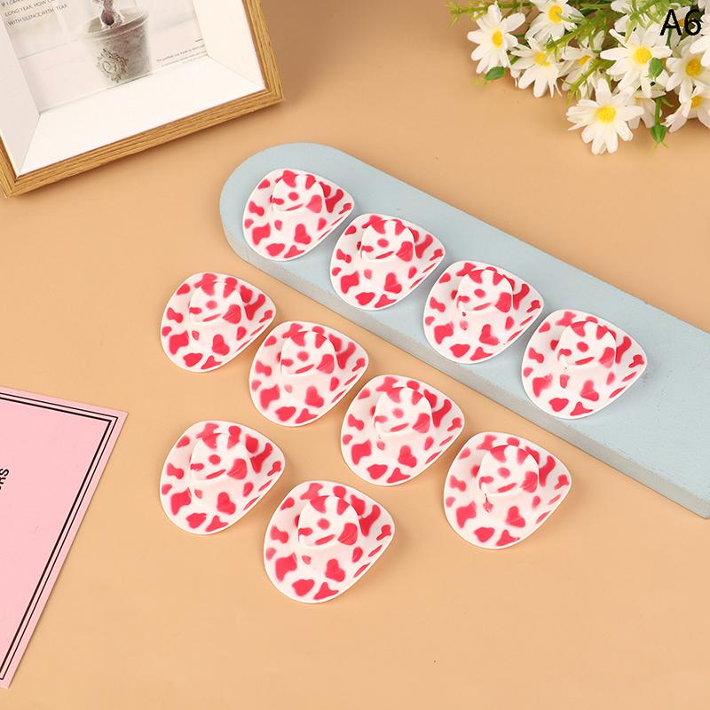 10Pcs Miniature Plastic Doll Hat Western Cowboy Hat Cowgirl Hat For Dolls Decoration Accessories
