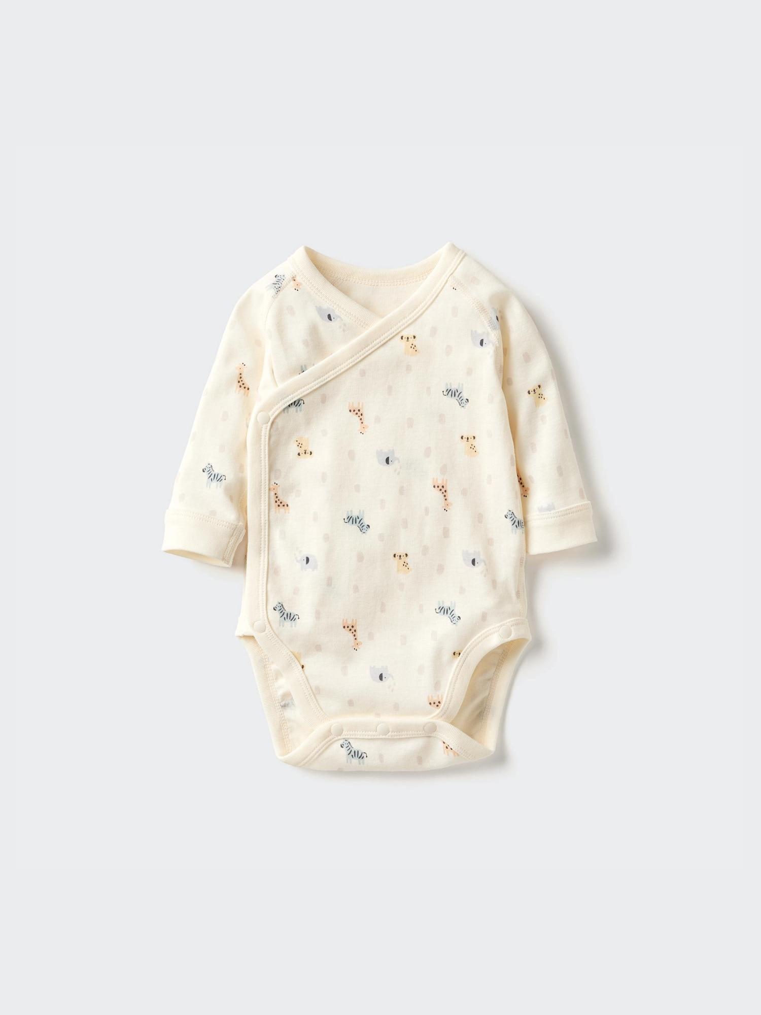 

Uniqlo Боди Bn Joy Of Print с длинным рукавом и узором 60 см 01 OFF WHITE/BABY 60