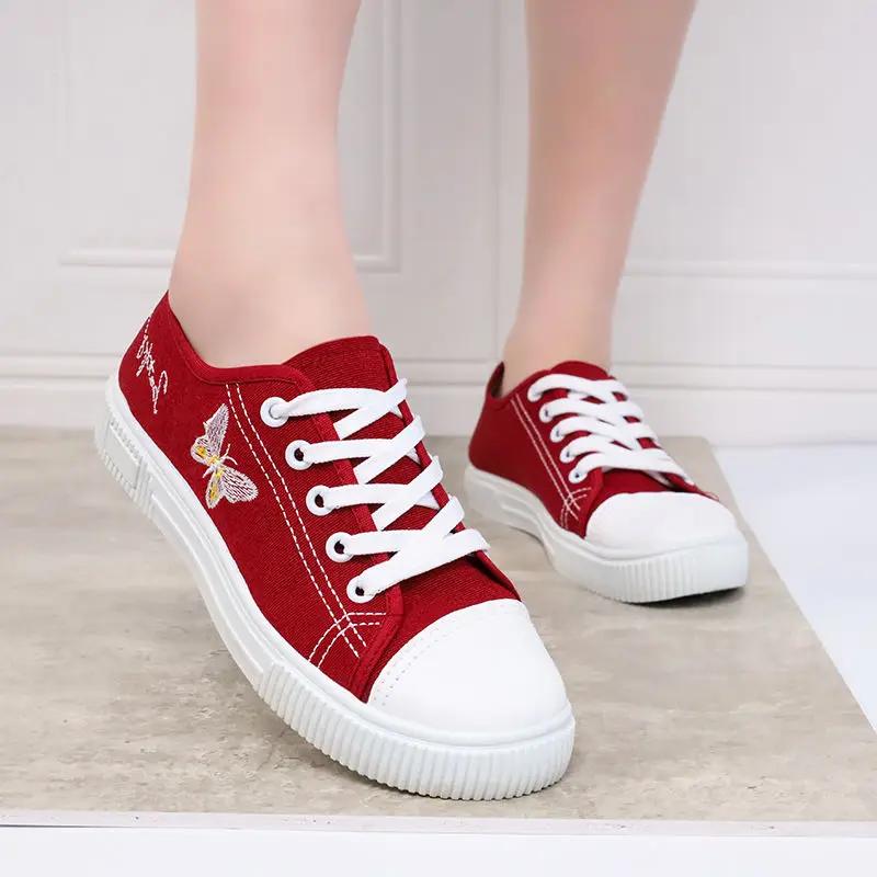 Fashion Fashion 2025 Shoes for Women Spring Autumn Embroidery Vulcanized Shoe Designer Luxury New In Casual Daily Routine Woman Footwear