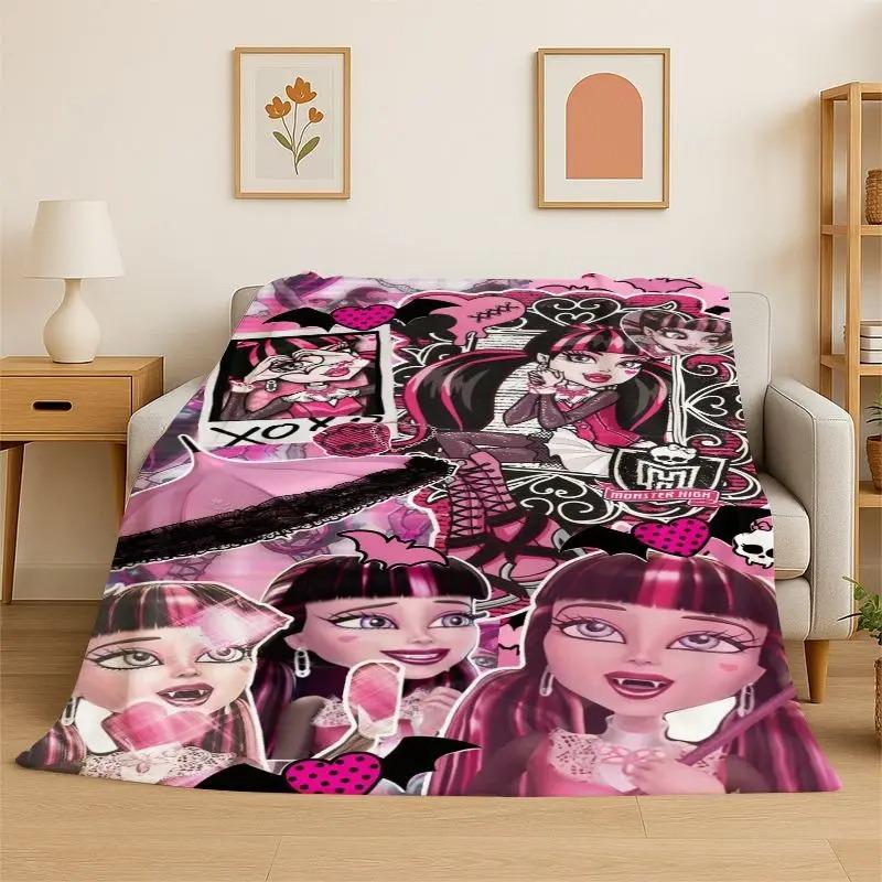Soft Flannel Blanket M-Monster High Draculaura Vampire Super Comfortable Bedding Sofa Cover Home Decor Gift Teen Boys Girls