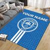 Custom Name,Man City Home Sofa Decoration for Living Room & Bedroom, Non‑Slip Play Flannel Floor Mat for Game Room