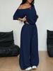 Women's Drop Shoulder Short Sleeve T-Shirts Loose Fit Wide Leg Pants Sets Casual Two Piece Outfits