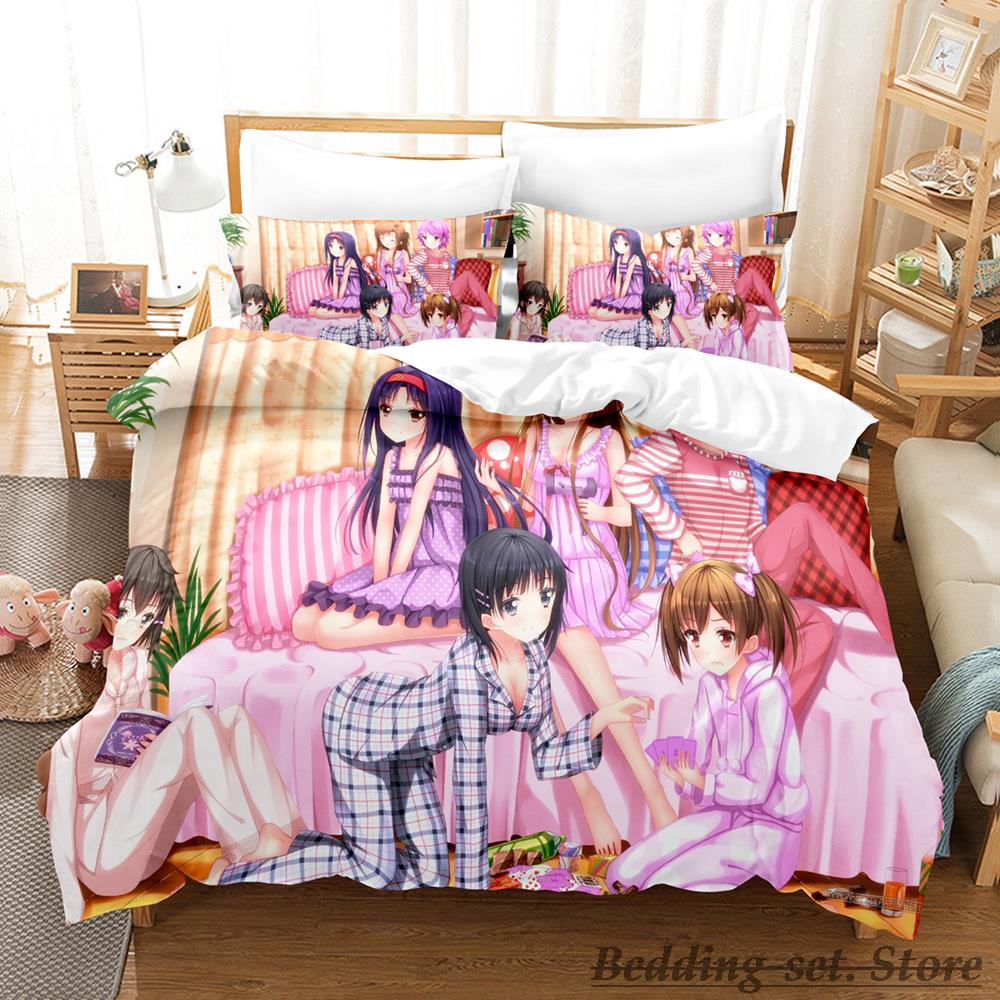 2023 Sword Art Online II Bedding Set Single Twin Full Queen King Size Bed Set Adult Kid Bedroom Duvetcover Sets Anime Bed