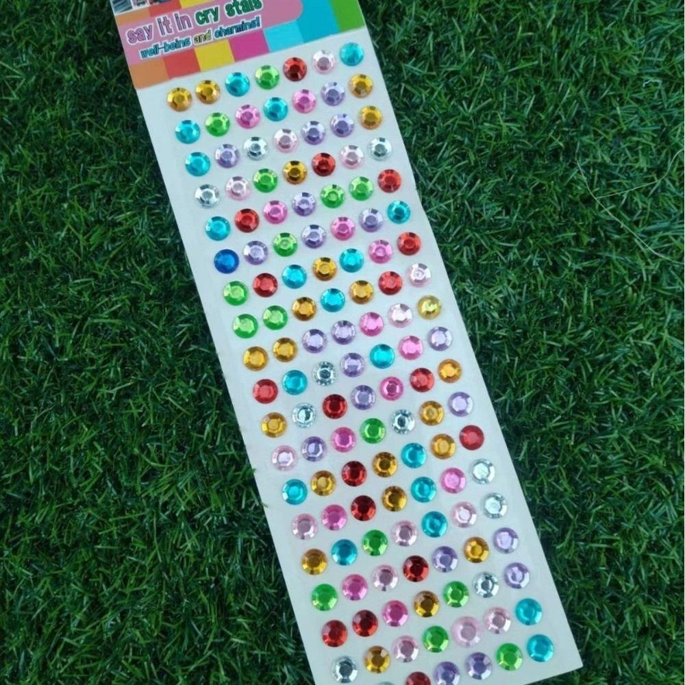 Round Shape 3D Gem Stickers Colorful Design Rhinestone Stickers Diamond Stickers  for Party Makeup