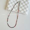 Mori sweet girl style DIY colored rice beads necklace female dopamine millet beads beaded neck chain necklace
