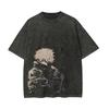 Jujutsu Kaisen Gojo T Shirt Blue Eyes Men Acid Wash Oversized Streetwear Anime Satoru Cotton Infinite Void Vintage Top Tee