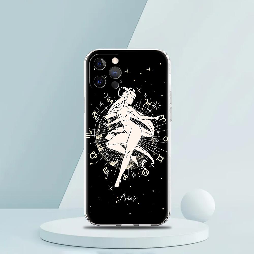 Zodiac Case for iPhone 16 15 14 13 12 Pro Max Cover Transparent Soft for iPhone 11 Pro Max 7 8 Plus XS XR Shell Coque Capas Bags