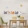1pcs Cat Leisurely Strolling Wall Sticker Living Room Bedroom Hallway Entry Wall Decal Bathroom PVC Self-Adhesive Sticker