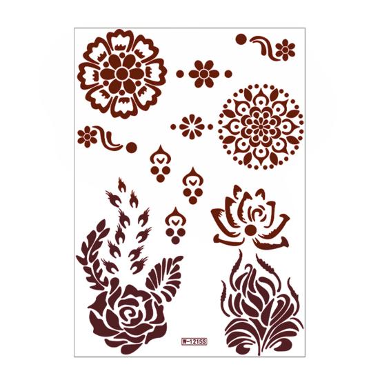 Nostalgie Red Henna Tattoo Kit, Waterproof Tattoos Stickers, Temporary Stickers for Women Wedding Party Festival Decorations