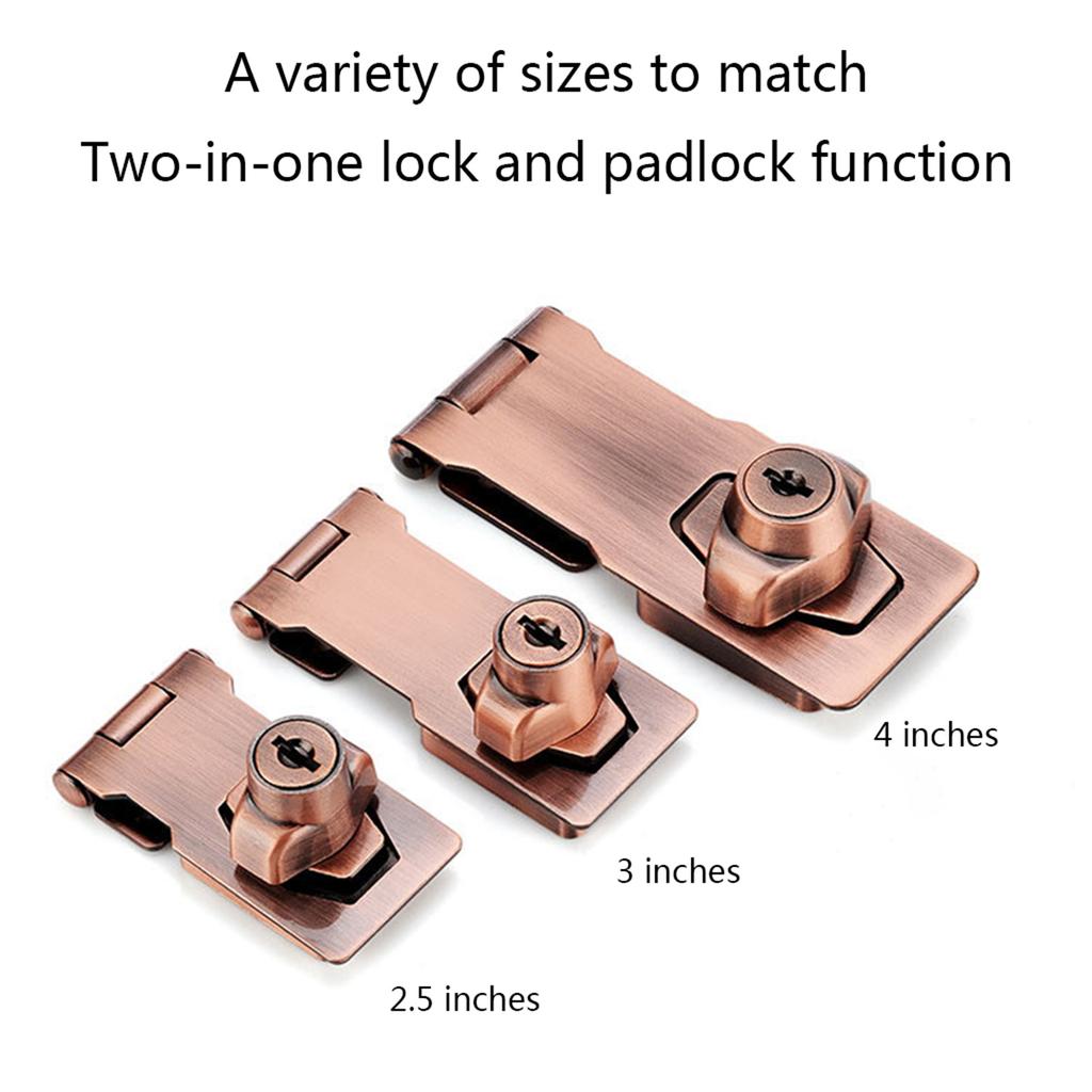 90 Degrees Rotation Knob Keyed Locking Hasp Double Door Cabinet Lock Twists Knob Keyed Locking Hasp Easy to Install