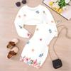 Girls Cartoon 2 Piece Outfits, Long Sleeve Crop Top + Spaghetti Strap Bodycon Dress, Soft Retro Floral Print Party Dress Set