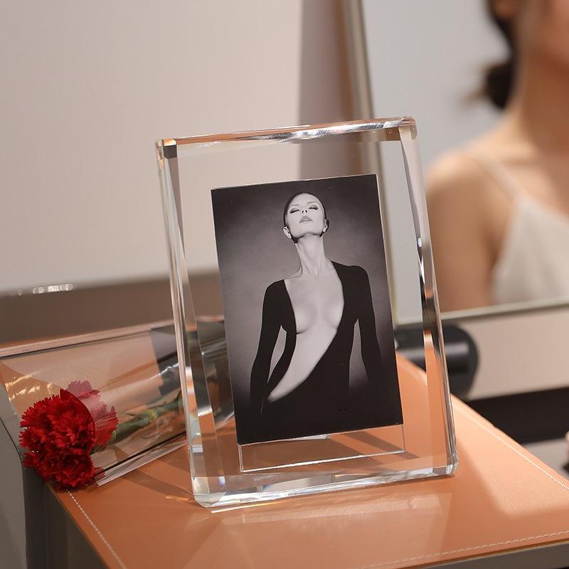 6-Inch fashion light luxury crystal photo frame table photo high-end wedding photo wedding anniversary gift model room