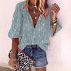 Summer Fashion Stand Up Collar Loose Button Retro Printed Casual Seven Inch Sleeves Women's Blouses & Shirts