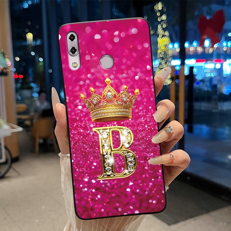 

Stylish Style Crown Initial Letter Phone Black Case For Asus Zenfone 5 ZE620KL/ZS620KL Bumper Silicone Shockproof Soft Cover Asus Zenfone 5