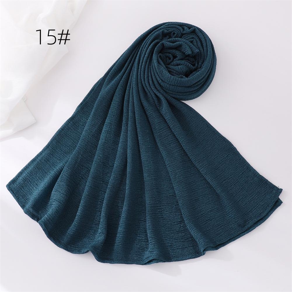 New Crinkle Cotton Polyester Hijab Scarf For Women Muslim Headscarf Wraps Solid Plain Shawls Islamic Headband Turbans Foulard