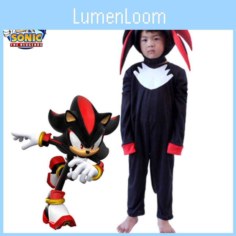Sonic Cosplay Jumpsuit Halloween Kostüm für Kinder mit atmungsaktivem Stoff