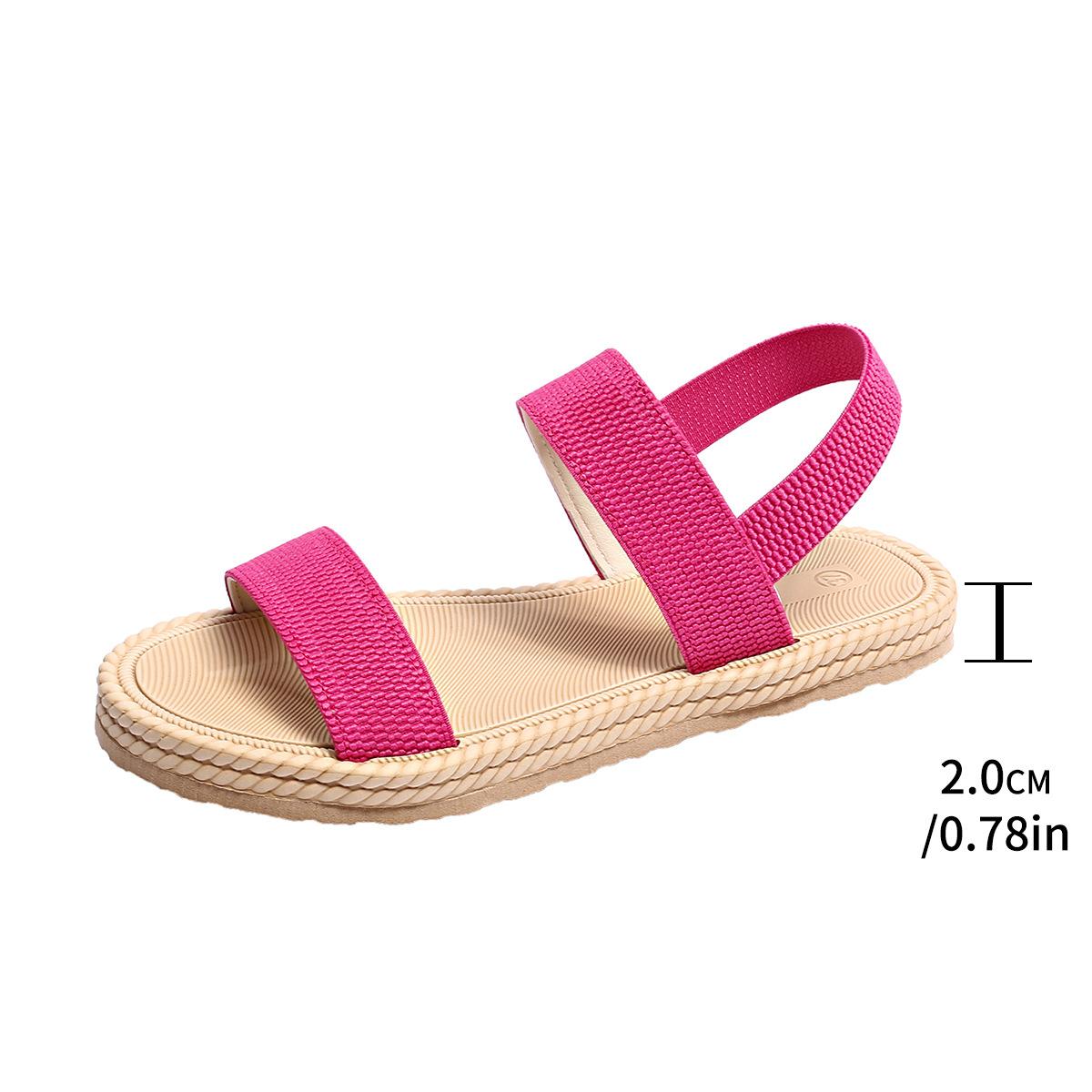 

Модные женские босоножки в стиле бохо большого размера, лето 2025, новые удобные сандалии на плоской подошве с круглой головкой и одной педалью 43 розовый