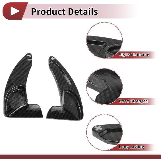 1Set Black Plastic Steering Wheel Paddles Shift Extensions Interior Accessories for Jeep Grand Cherokee 2014-2020