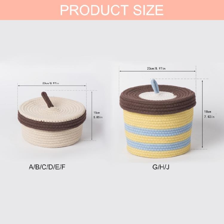 Large Capacity Cotton Rope Storage Box Handwoven Round Basket For Bedroom Living Room Decoration Multipurpose Organizer