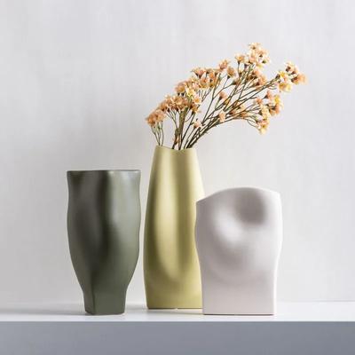 Ceramic Vase The Wrinkles Are Irregular. Flower Vase Flower Arrangement Accessories Terrarium Room Decoration Accessories