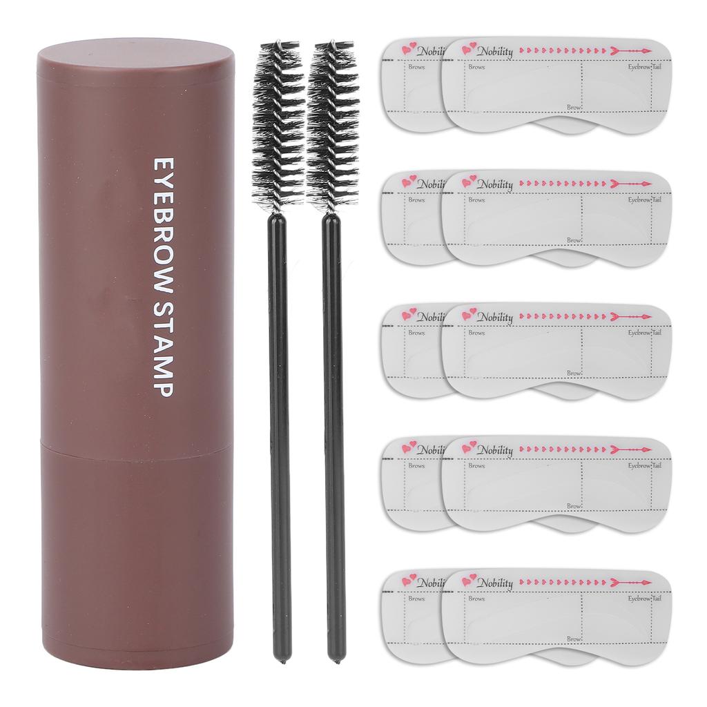 One Step Eyebrow Stamp Shaping Kit Long Lasting Waterproof Eyebrow Powder Set for MakeupLight Brown