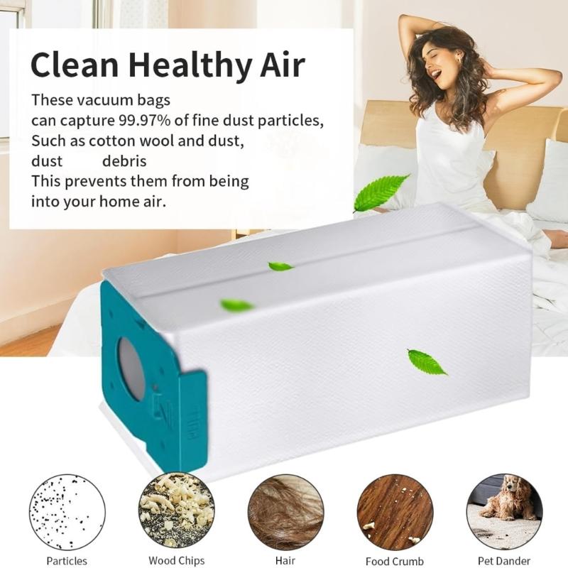 10Pieces Practical Filter Dust Bag for VS20A95923W Vacuum Cleaner Storage Space Quick Installation Fabric Construction