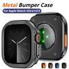 Custodia Metallica in Lega di Zinco con Fantasia a Rombo per Apple Watch Ultra 49mm 1/2/3 - Cover Protettiva Bumper Anti-Graffio Antiurto