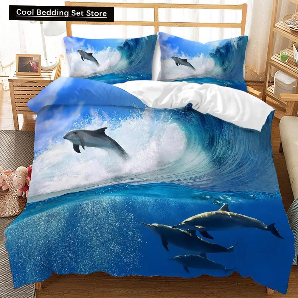 Marine Life Dynetrekksett Glødende Maneter Twin Qulittrekk Tropical Ocean Fish Under Sea Marine Life Polyester Sengesett