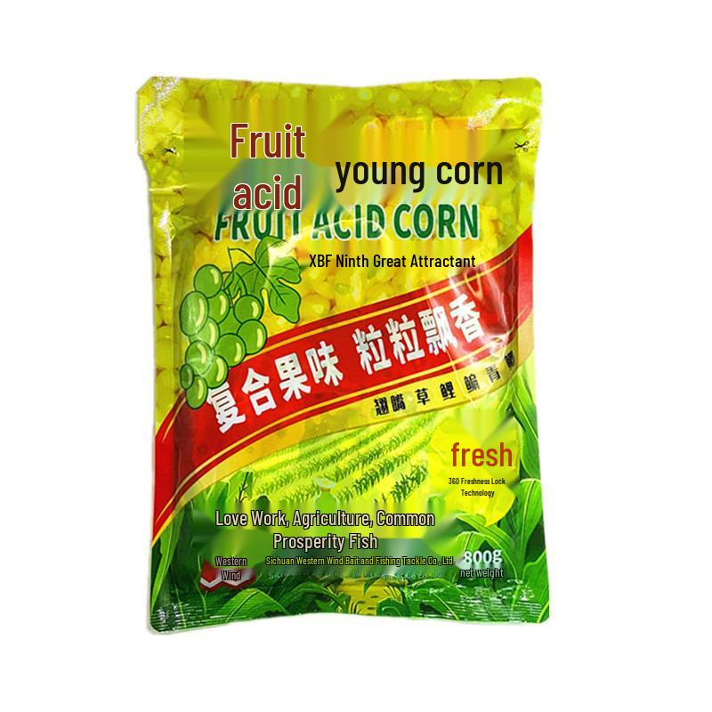 Western Style Fruit Acid Honey Corn Bait for Carp and Mandarin Fish, 800g - 35 Bags