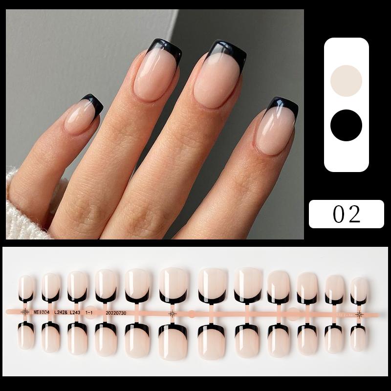 Set da 24 Pezzi Unghie Finte French Bianche Press-On Copertura Completa Unghie Artificiali Indossabili Bellezza Unghie French Bianco Naturale Unghie Finte Artistiche