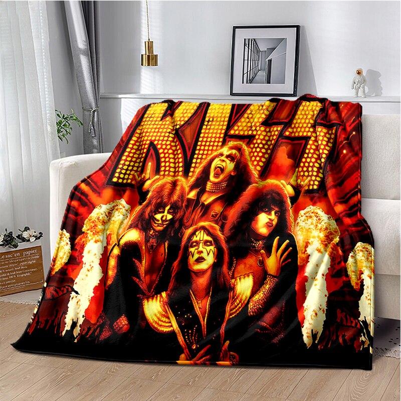 Rockband Kiss Band Decke Mode Flanell Flauschige Fleece Überwurfdecke Kinder und Erwachsene Geschenk Sofa Reise Camping