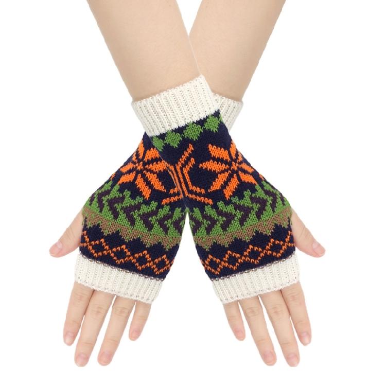 Teens Girl Colorful Christmas Gloves Decorative Oversleeves Women Accessories