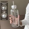 High-Temperature Resistant Glass Cup with Double Lid & Straw - Portable Large Capacity for Cold Brew, Coffee, Milk, or Water