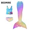 Costume da Bagno Bikini a Tre Pezzi Sirena per Bambini - Include Vestito da Principessa Costumi di Scena per Bambini