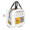 Elements Periodic Table Science Chemistry Chemical Insulated Lunch Bag for Women Kids Portable Food Boxes Thermal Lunch Box Tote