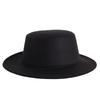 Retro British style flat top top hat couple men and women gentlemen's hat women's autumn and winter big flat brim woolen jazz hat