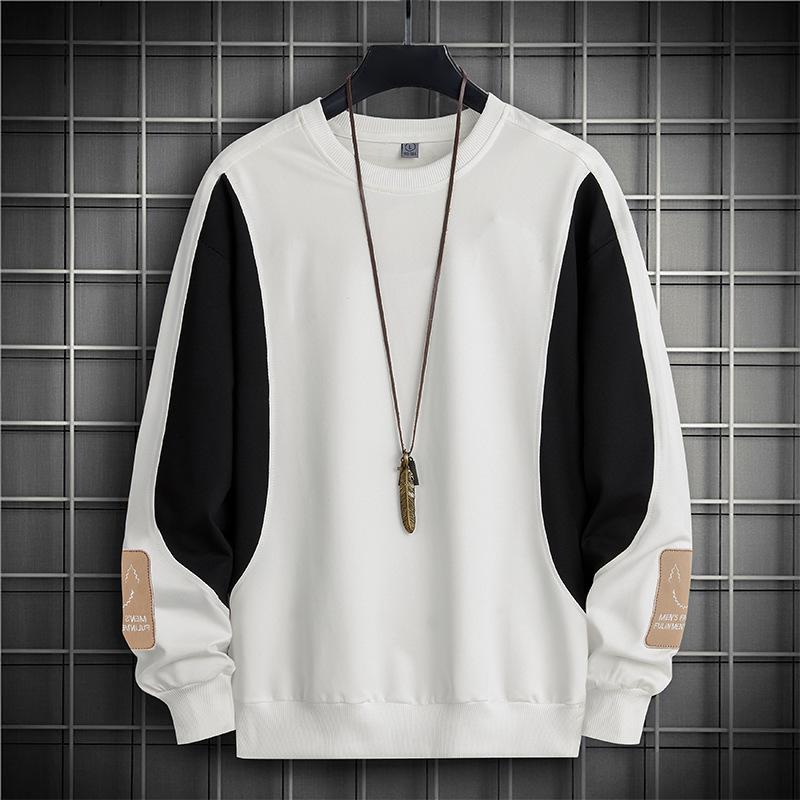 

Модный мужской топ с плетением, повседневная свободная трендовая футболка с длинными рукавами, подходящий по цвету мужской свитер на весну и осень XXXXL хаки