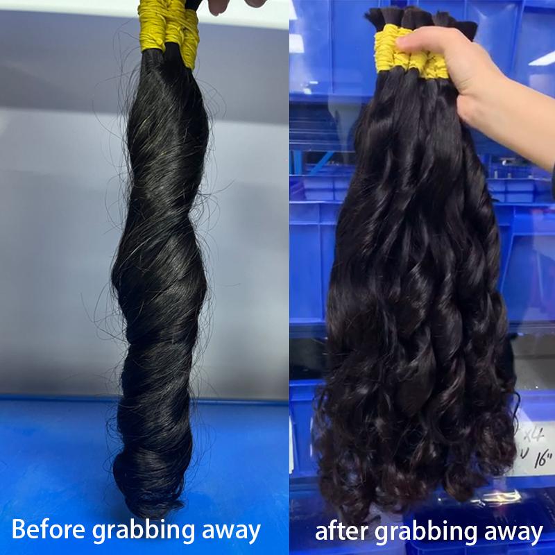 100% Human Hair Deep Wave Bulk For Braiding Unprocessed Remy No Weft Curly Extensions 50g 100g