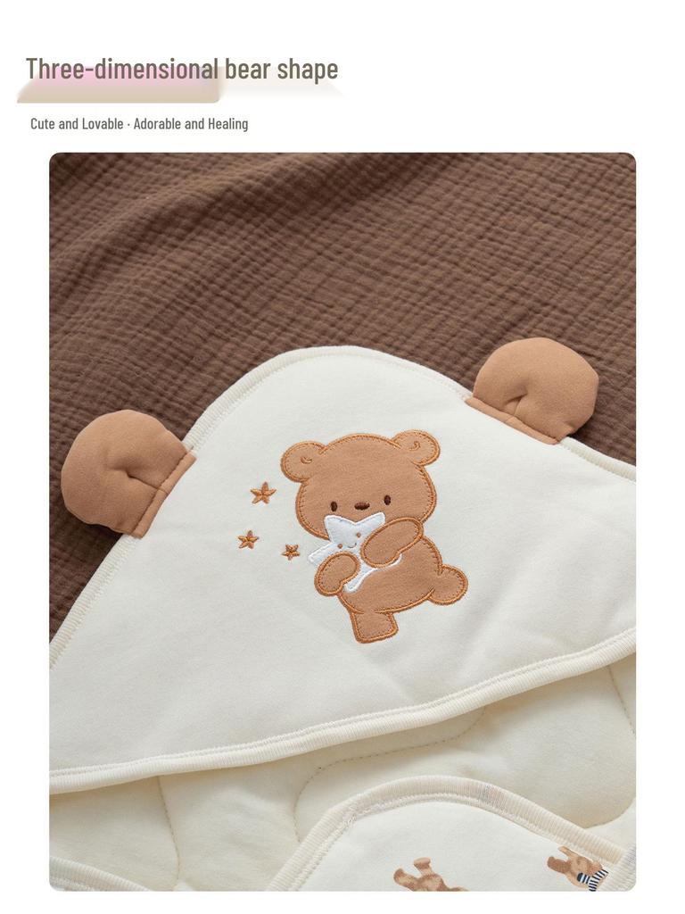Pure Cotton Thickened Newborn Swaddle Blanket for Autumn/Winter - A-Class Mother-Baby Grade