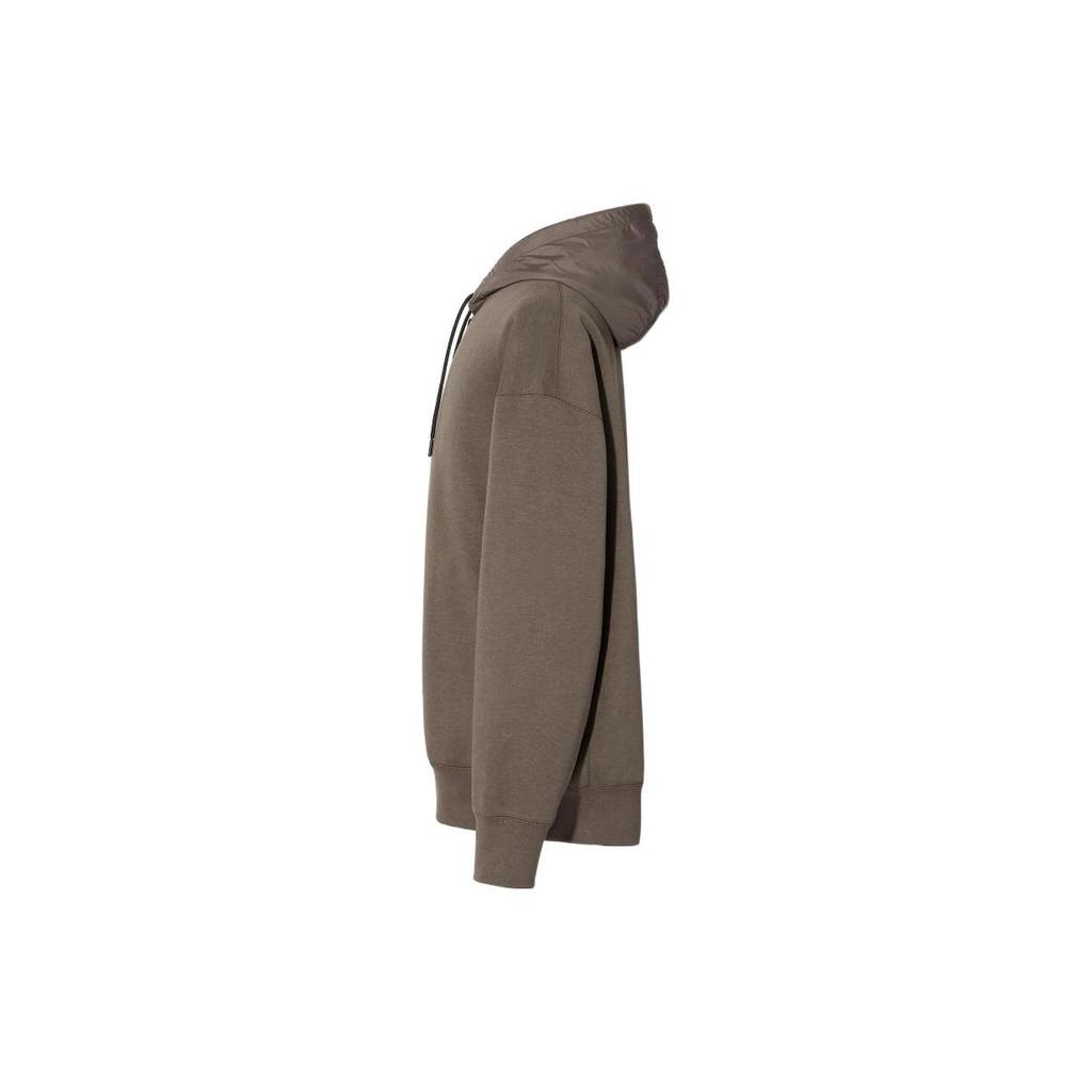 UNIQLO Jil Sander Collaboration Solid Color Drawstring Half-Zip Long Sleeve Sweatshirt Men sweatshirt Olive 445156-56