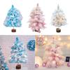 Tabletop Miniatures Feather Christmas Tree with Light Quick &Easy Installation
