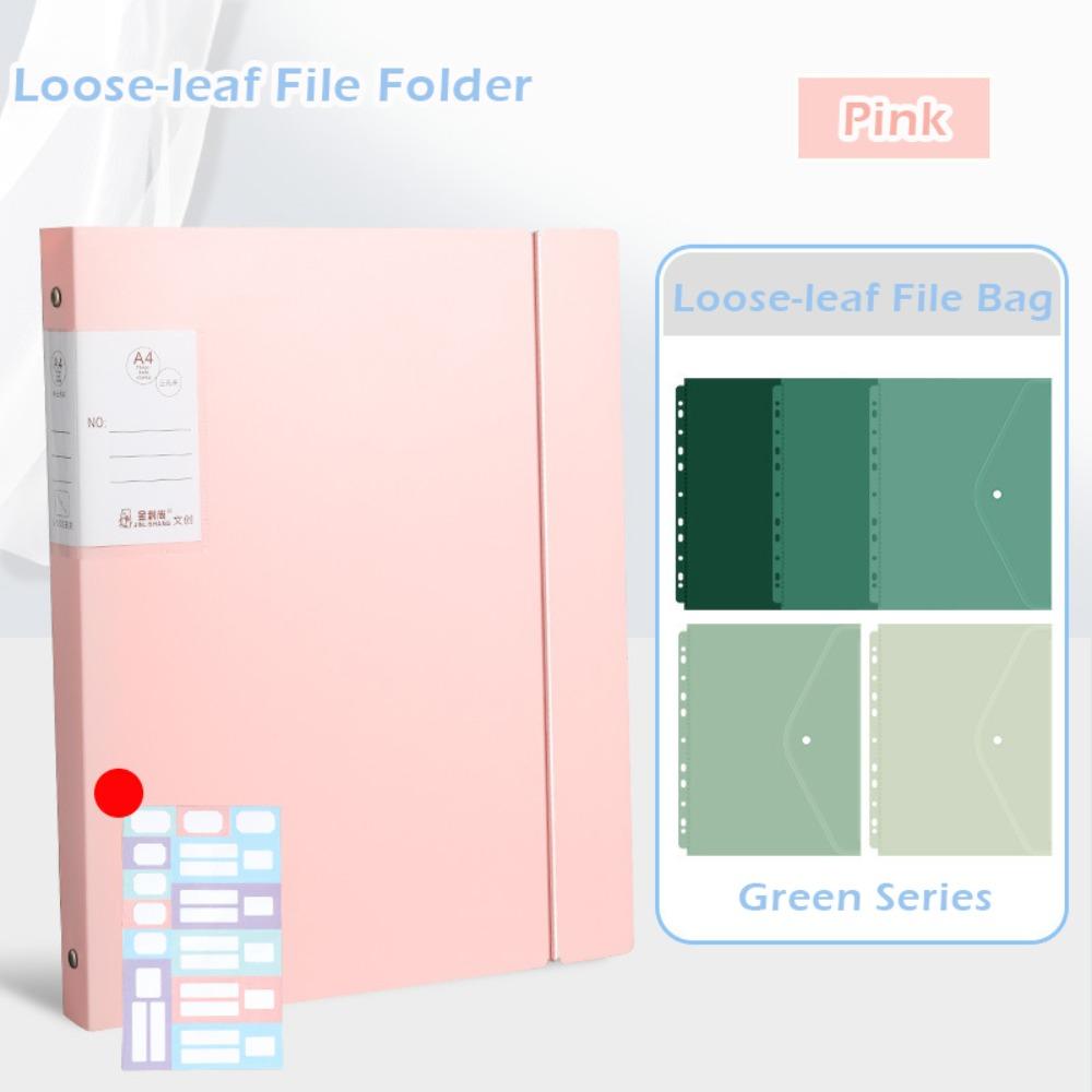 Multi-functional Loose-leaf Design File Folder Set PP Waterproof Document Organizer Test Paper Storage Clip Students
