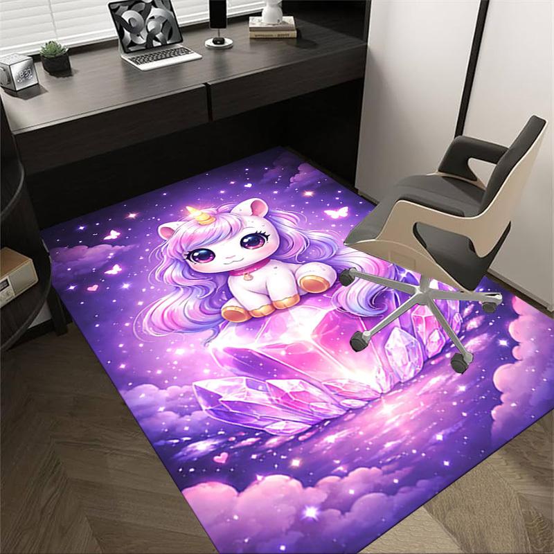 

1PC Unicorn Crystal Non-Slip Floor carpet, Office, family, bedroom, Studio - Large Area Rug, Vibrant Colors, Longlasting Material-X428 60cm by 90cm