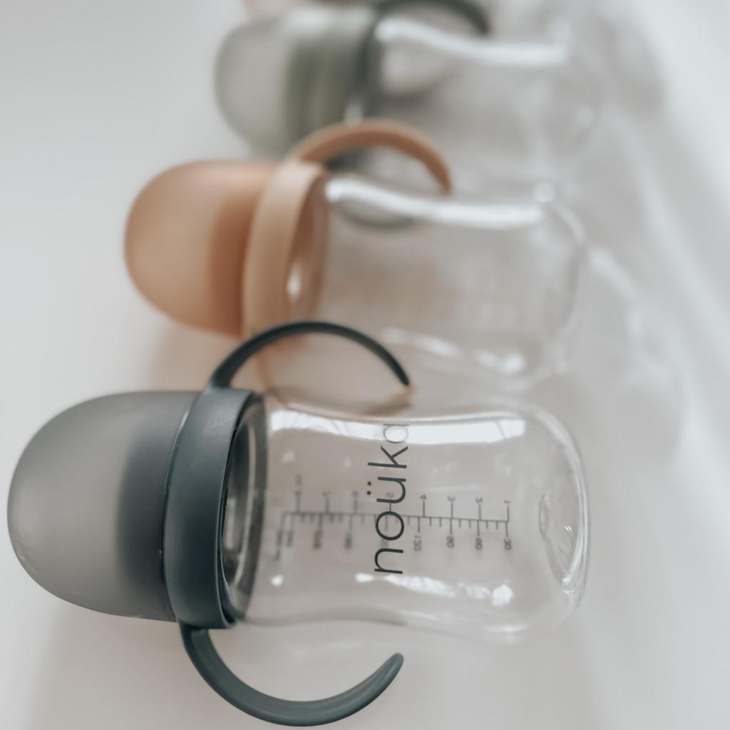 Noüka Spout/Straw Cup 240ml Long-lasting 2-way Cup with Removable Handle Baby Mug for Smooth Transition from Bottle 6 Months+ NK-CSS005-4 Moss