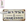 Tin Sign - Vintage Durable Metal Plaque Wall Decor, Home Office Bar Man Cave City Coordinate Birth Year License Plate Wall Art