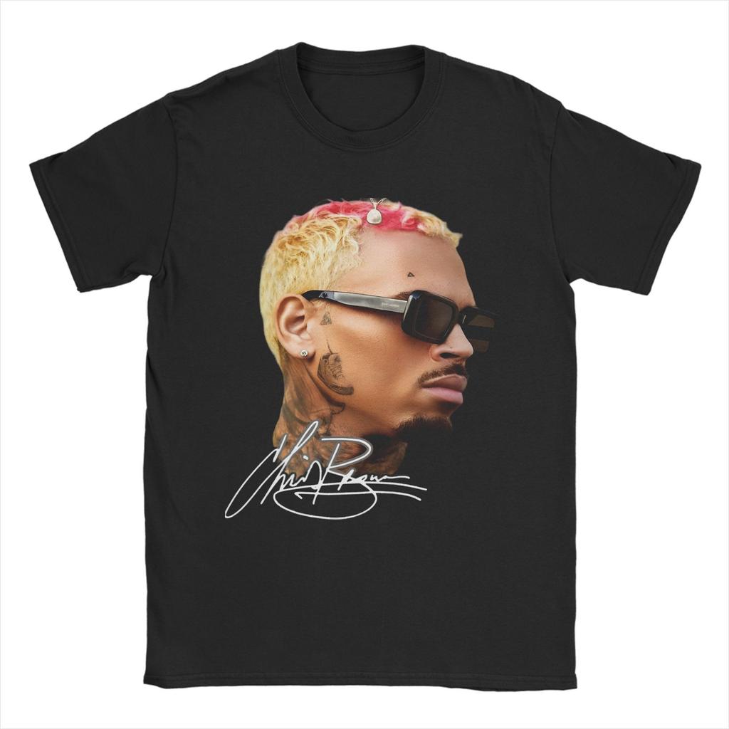 Men Rapper Chris Brown Breezy Bowl XX Tour T Shirts Pure Cotton Clothing Fashion Short Sleeve Crew Neck Tees Plus Size T-Shirts