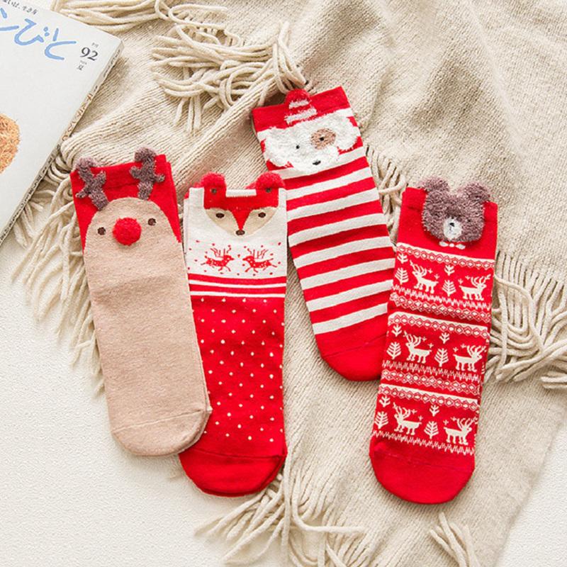 1Pair Cartoon Christmas Socks Ornaments Merry Christmas Decorations For Home Christmas Gifts Xmas Noel Navidad Happy New Year Supplies