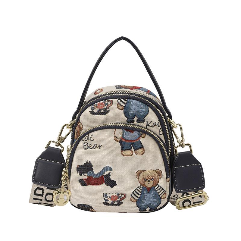 

2025 Женская мультяшная сумка через плечо с мишкой Hello Kitty для телефона - Милая, Модная, Универсальная